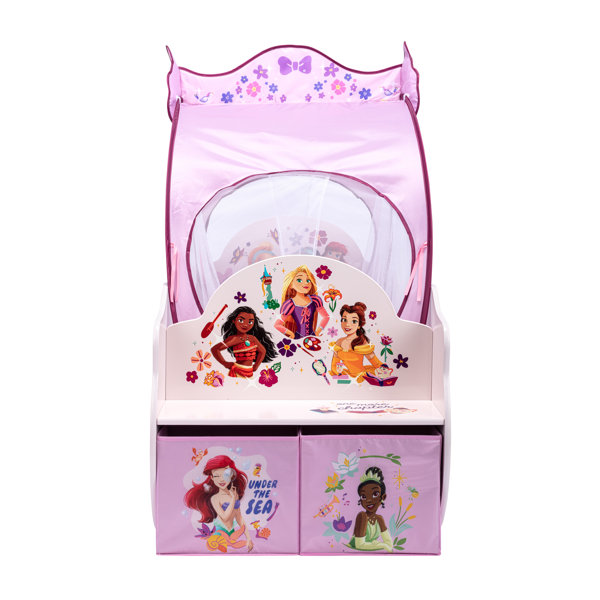 Disney Princess Carriage Bed With Seat, Storage Boxes And Full Canopy